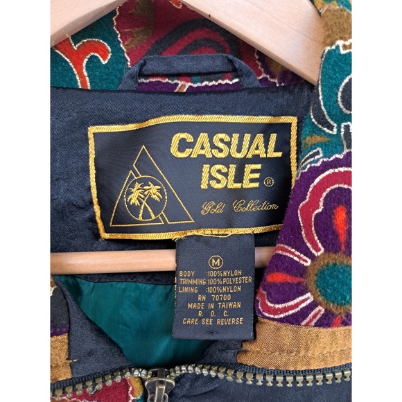 Vtg Windbreaker Womens Medium Abstract Colorful Track Jacket 80s 90s Parachute - Picture 4 of 10